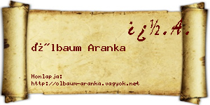 Ölbaum Aranka névjegykártya
